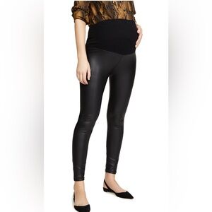 Plush Maternity faux leather fleece legging